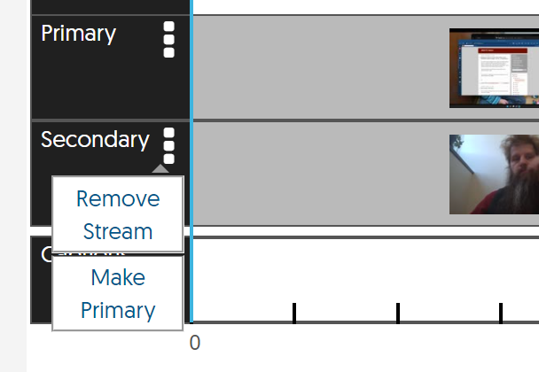 Secondary video more menu in context