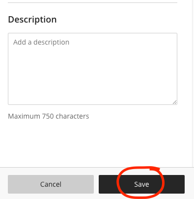Save settings button